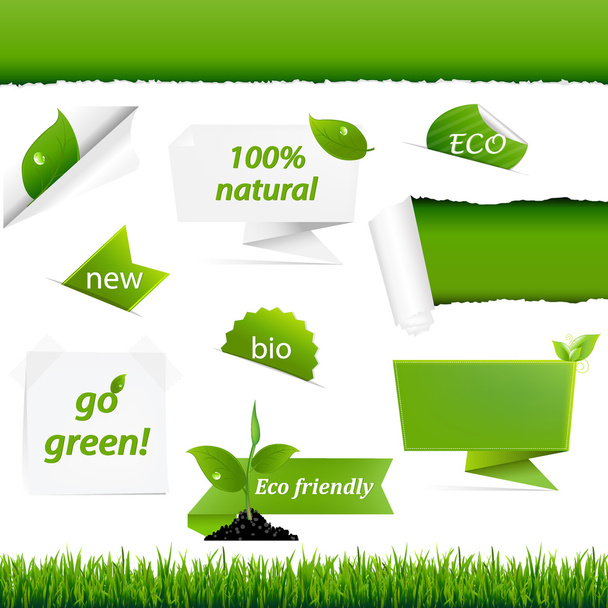 Ecología verde conjunto
 - Vector, imagen