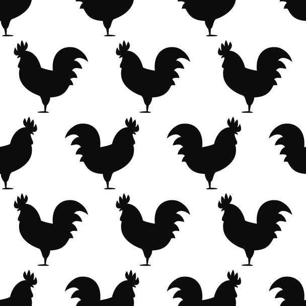  roosters silhouetts texture - Vector, Image
