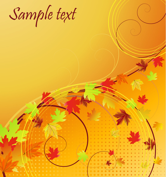 Autumn floral background - Vector, afbeelding