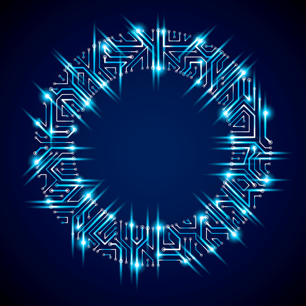 Blauwe computer microprocessor regeling - Vector, afbeelding