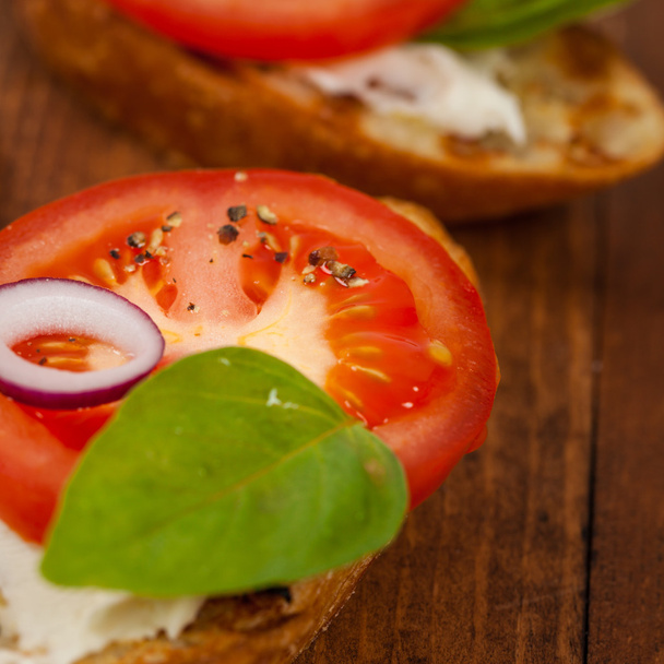 Sandwich with Tomato and Cream Cheese - Foto, Imagem