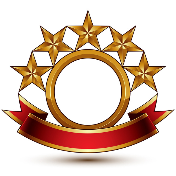 Εραλδικός επώνυμα σύμβολο με κόκκινη κορδέλα - Διάνυσμα, εικόνα