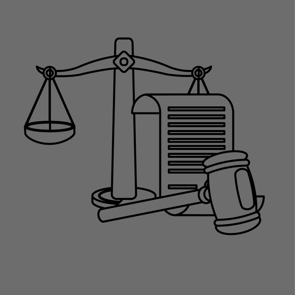 Diseño de leyes. Icono de justicia. Fondo gris, ilustración vectorial
 - Vector, imagen