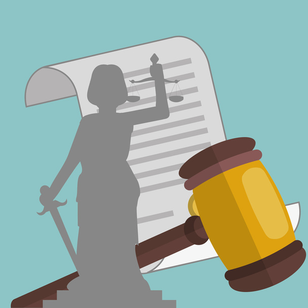 Ontwerp van de wet. Justitie pictogram. Grijze achtergrond, vectorillustratie - Vector, afbeelding