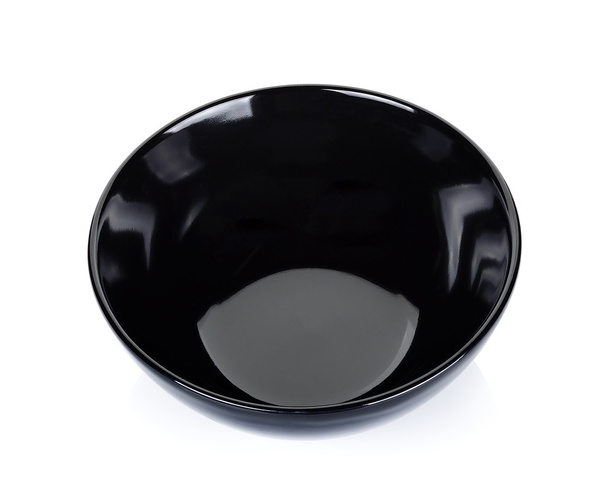 Black bowl isolated on a white background - Foto, imagen