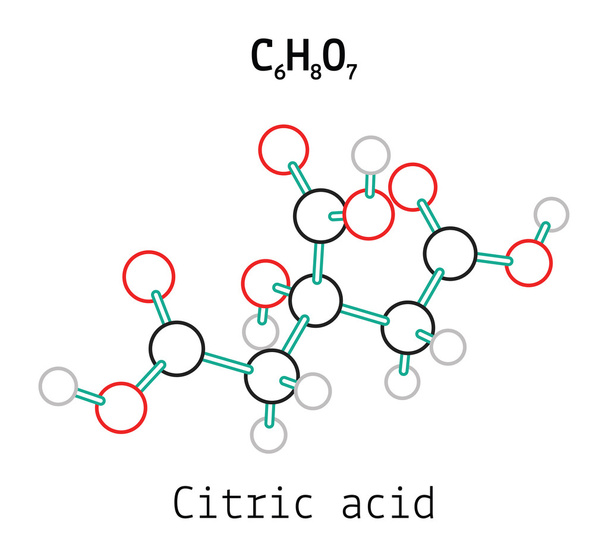 C6H8O7 Молекула цитокислоты
 - Вектор,изображение