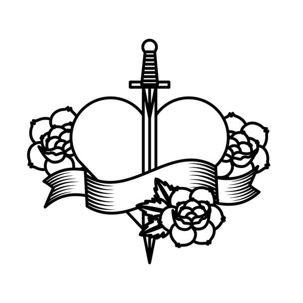 roses tattoo design - Vetor, Imagem