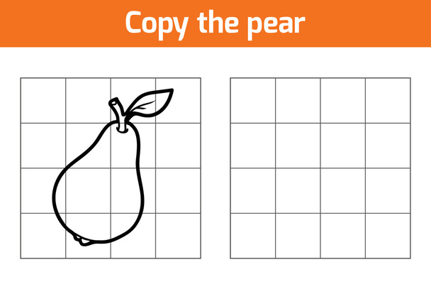 Copy the picture. Fruits and vegetables, pear - Vector, Image