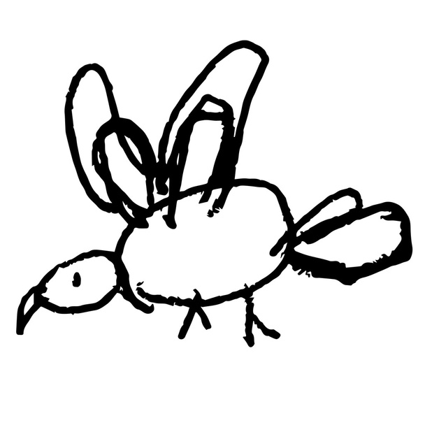 uccello scarabocchio disegnato a mano
 - Vettoriali, immagini