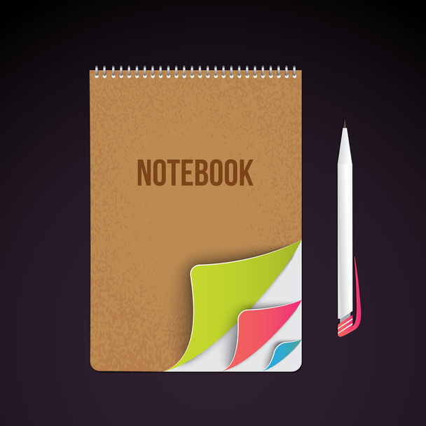 Business notebook with clorful pages.  - ベクター画像