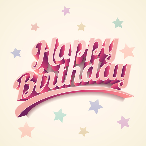 Happy Birthday Card Design - Vector, imagen