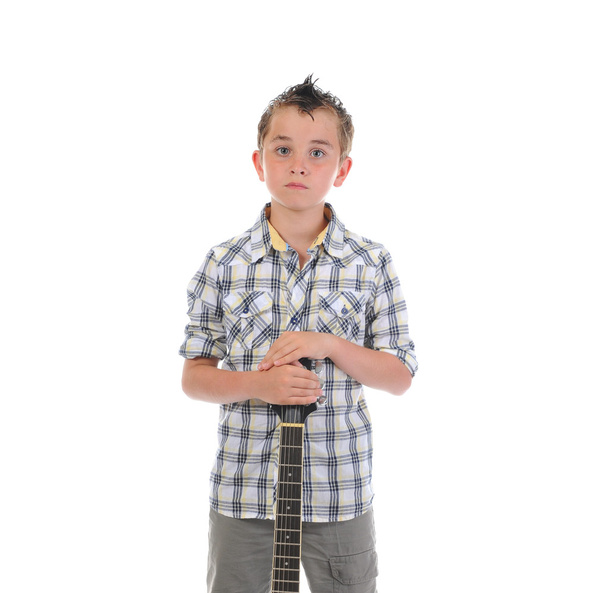 Little musician playing guitar - Фото, изображение