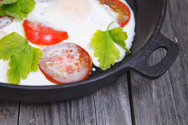 自家製オムレツ炒めます。Pa とトマト卵朝食 - 写真・画像