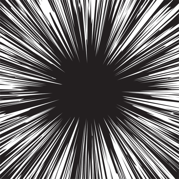 Comic schwarz-weiße Radiallinien - Vektor, Bild