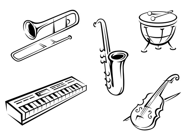 Musical instruments set - Vector, Image