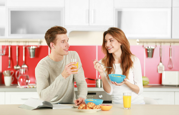 Couple having breakfast - Fotó, kép