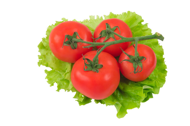 tomatoes on lettuce leaf - Foto, immagini