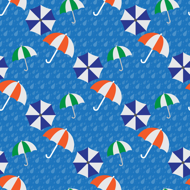 Бесшовные зонтики под дождем
 - Вектор,изображение