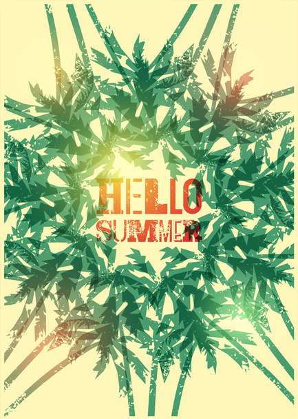 Hello Summer! Summer typographic grunge retro poster design. Vector illustration. - Вектор, зображення