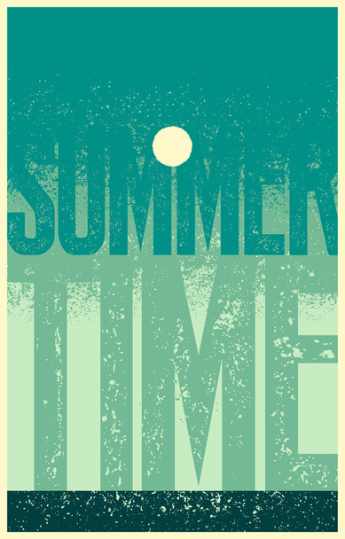 Summer Time typographic grunge retro poster design. Vector illustration. - Vektör, Görsel