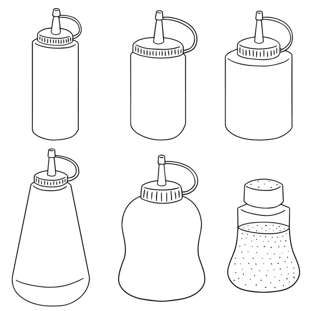 vector set of condiment bottle - Vettoriali, immagini