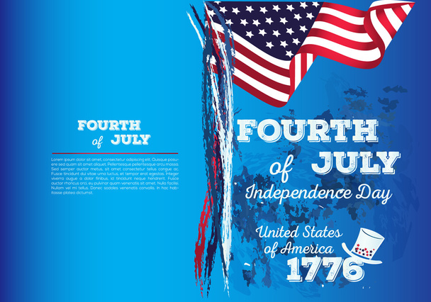 Happy Independence Day Poster, 4th of July. - Vetor, Imagem