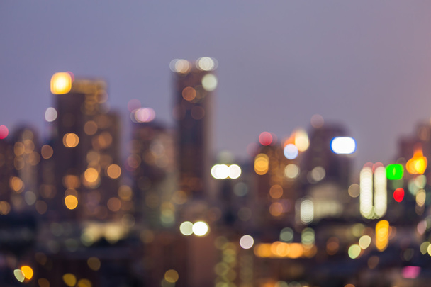 City blurred lights and office building, abstract bokeh light - Photo, Image