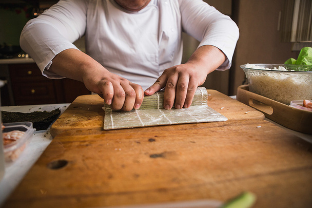 Chef making rolls - Zdjęcie, obraz