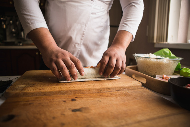 Chef making rolls - Foto, imagen