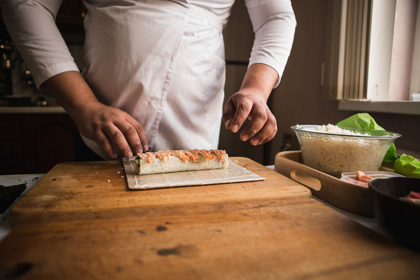 Chef making rolls - Foto, Imagem