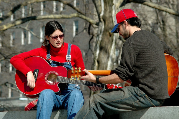 NYC: Musicians Playing Guitars - Photo, Image
