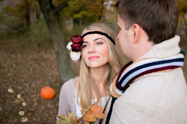 Autumn wedding in the style of boho - Fotoğraf, Görsel