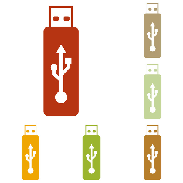 Vector USB flash drive sign - Vector, Image