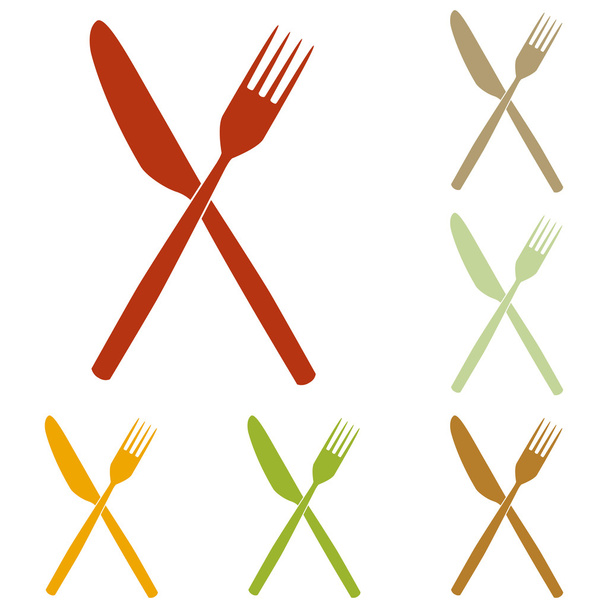 vork en mes teken - Vector, afbeelding