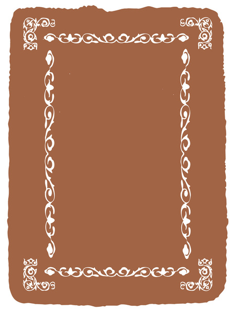 decorative frame on brown background, vector illustration - Vector, Imagen