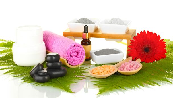 argila cosmética para tratamentos de spa em fundo branco
 - Foto, Imagem