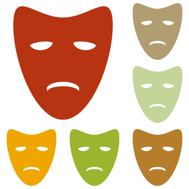 Трагические театральные маски
 - Вектор,изображение