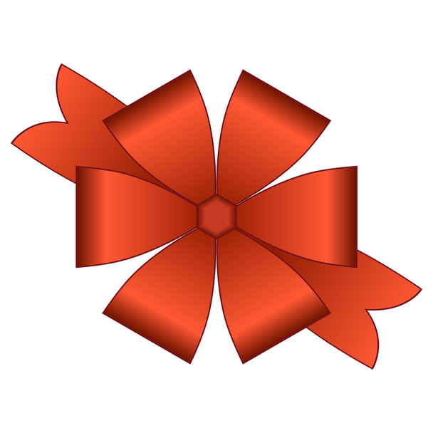 Vector red bow with ribbons - Vektori, kuva