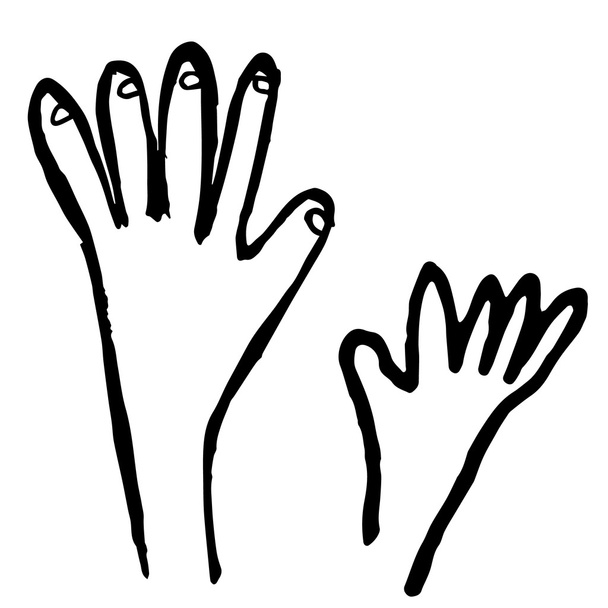 Stemmen handen doodle hand getrokken - Vector, afbeelding