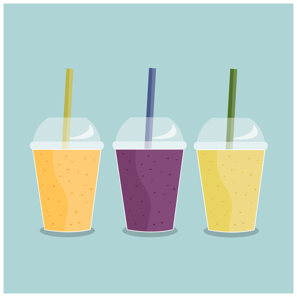 Smoothie to go take away and smoothie to go healthy juice fresh diet. - Vector, imagen