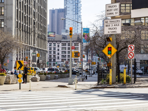 NEW YORK, USA, on MARCH 16, 2016. New York. Typical city landscape - Fotoğraf, Görsel