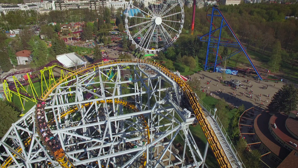 Aerial View of Amusement Park - Footage, Video