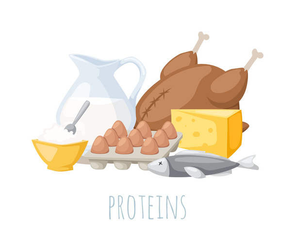 Illustrazione del vettore alimentare delle proteine
. - Vettoriali, immagini