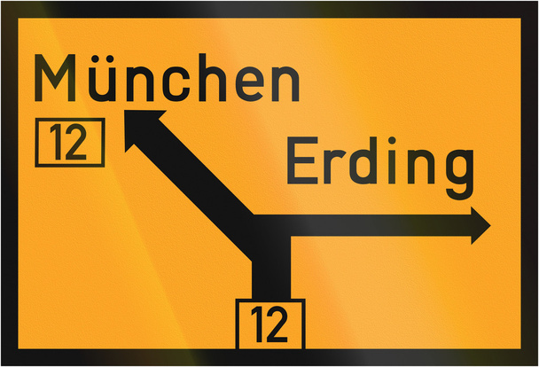 Signe de direction vers Munich et Erding 1937
 - Photo, image