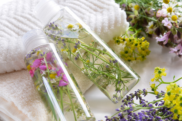 loção de cosméticos naturais com ervas
 - Foto, Imagem