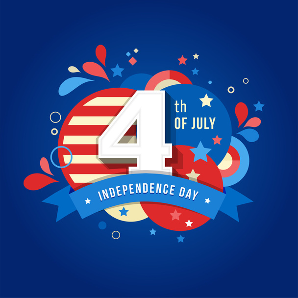 Mutlu Bağımsızlık günü kartı Amerika Birleşik Devletleri, 4 th Temmuz - Vektör, Görsel