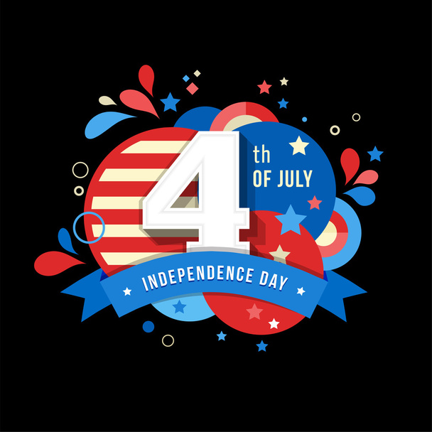 ハッピー独立記念日カード アメリカ合衆国、4 日 7 月 - ベクター画像