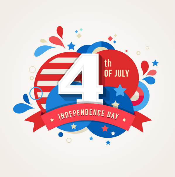 šťastný den nezávislosti karty Spojené státy americké, 4 th července - Vektor, obrázek