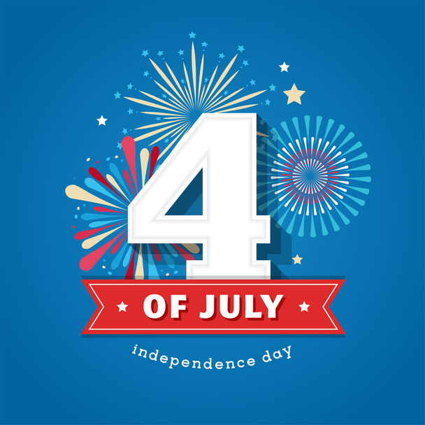 Gelukkig Onafhankelijkheidsdag kaart Verenigde Staten van Amerika, 4 juli th - Vector, afbeelding