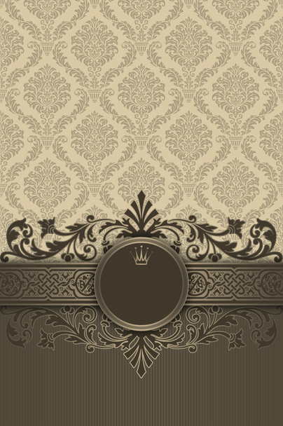 Decorative background with old-fashioned patterns and frame. - Foto, Imagem